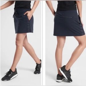 Mint ATHLETA Metro Downtown Skort Skirt Shorts Navy Blue Side Ribbon Tuxedo